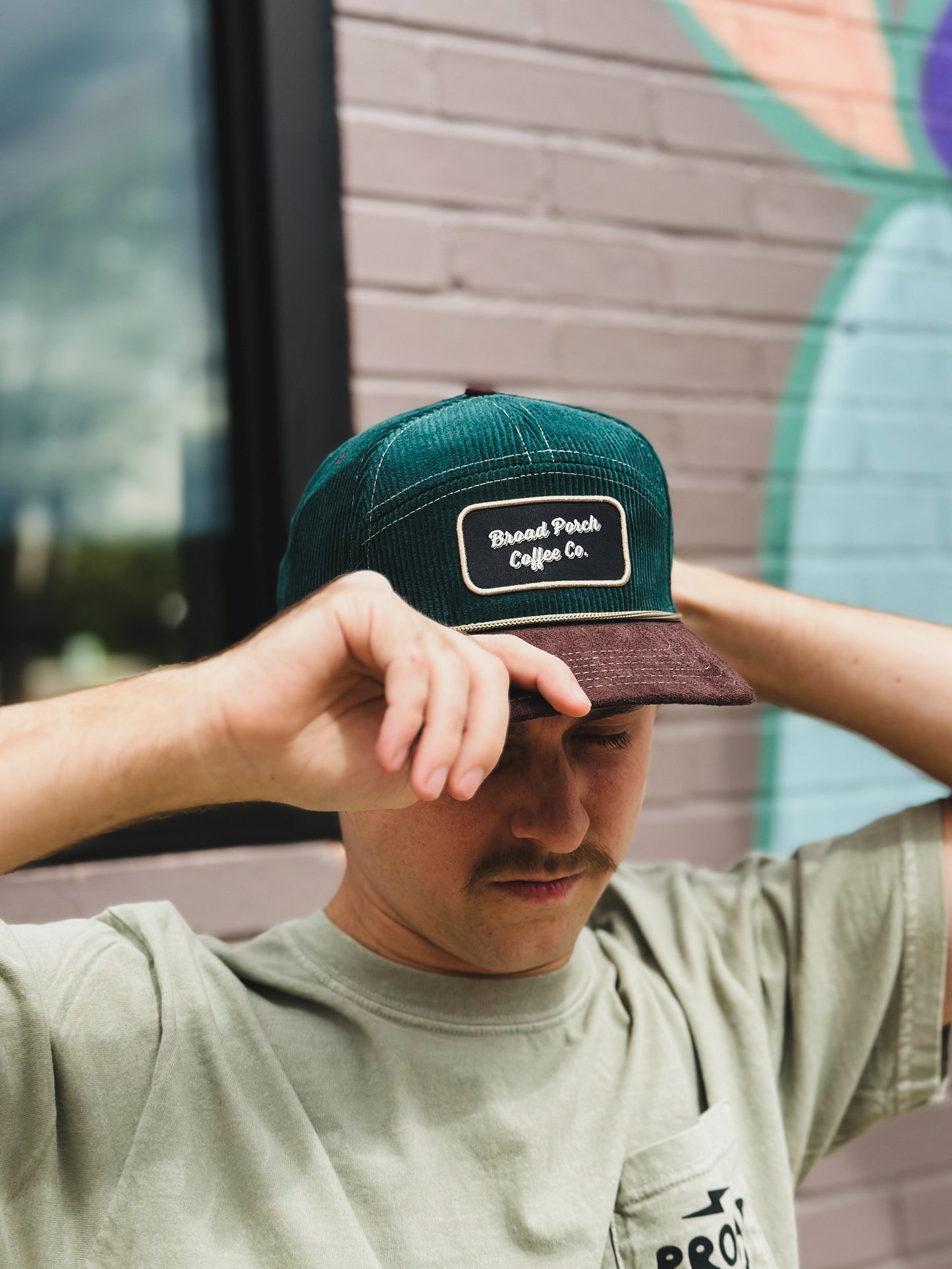 Corduroy Green 5 Panel Hat