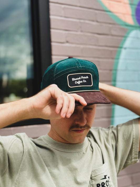 Corduroy Green 5 Panel Hat